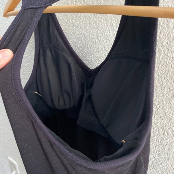 Athleta Tee Racerback Dress Sleeveless Ruched Black Size XS Extra Small 438832 - Picture 4 of 8